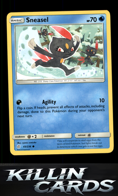 Sneasel 43/236 Pokemon Common SM - Cosmic Eclipse Card NM