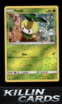 Reverse Holofoil Petilil 4/145 Pokemon Common SM - Guardians Rising Card NM
