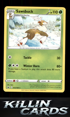 Sawsbuck 012/198 Pokemon Rare SWSH06: Chilling Reign Card NM