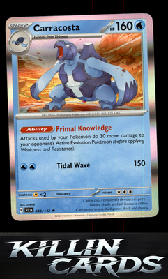 Carracosta 038/142 Pokemon Rare SV07: Stellar Crown Card NM