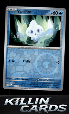 Reverse Holofoil Vanillite 043/182 Pokemon Common SV04: Paradox Rift Card NM