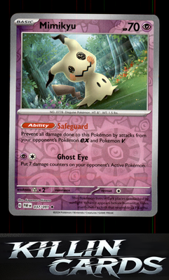 Reverse Holofoil Mimikyu - 037/091 037/091 Pokemon Rare SV: Paldean Fates Card N