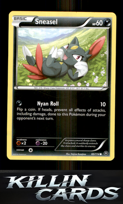 Sneasel 60/114 Pokemon Common XY - Steam Siege Card NM