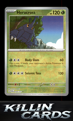 Reverse Holofoil Heracross 008/167 Pokemon Uncommon SV06: Twilight Masquerade Ca