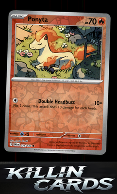 Reverse Holofoil Ponyta 029/182 Pokemon Common SV10: Destined Rivals Card NM
