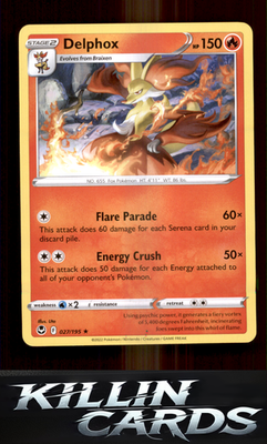Delphox 027/195 Pokemon Rare SWSH12: Silver Tempest Card NM