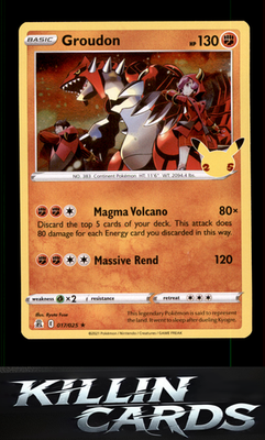 Groudon 017/025 Pokemon Holo Rare Celebrations Card NM