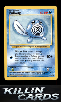 Poliwag 059/102 Pokemon Common Base Set Card LP