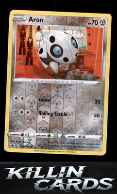 Reverse Holofoil Aron 109/198 Pokemon Common SWSH06: Chilling Reign Card NM