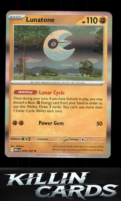 Lunatone 074/132 Pokemon Rare ME01: Mega Evolution Card NM