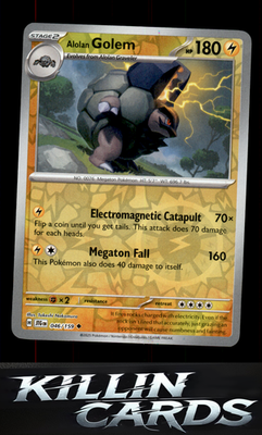 Reverse Holofoil Alolan Golem 046/159 Pokemon Uncommon SV09: Journey Together Ca
