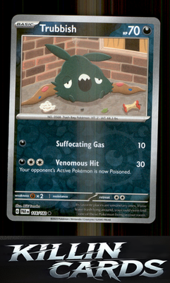 Reverse Holofoil Trubbish 116/182 Pokemon Common SV04: Paradox Rift Card NM