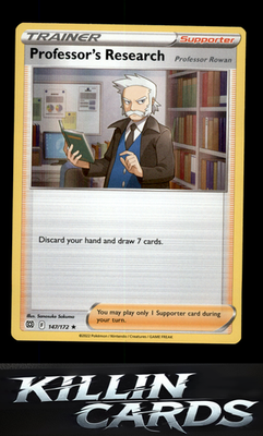 Professor's Research 147/172 Pokemon Holo Rare SWSH09: Brilliant Stars Card NM