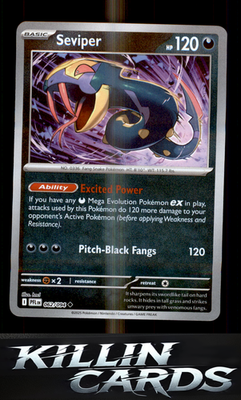 Reverse Holofoil Seviper 062/094 Pokemon Uncommon ME02: Phantasmal Flames Card N