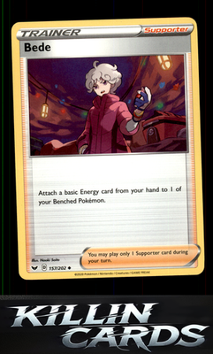 Bede 157/202 Pokemon Uncommon SWSH01: Sword & Shield Base Set Card NM