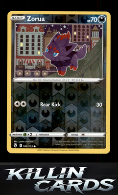 Reverse Holofoil Zorua 102/203 Pokemon Common SWSH07: Evolving Skies Card NM