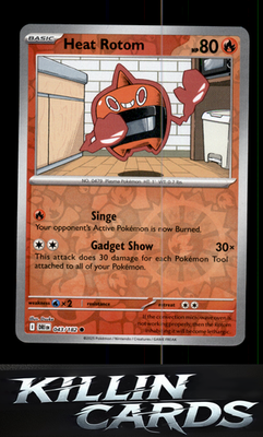 Reverse Holofoil Heat Rotom 043/182 Pokemon Common SV10: Destined Rivals Card NM