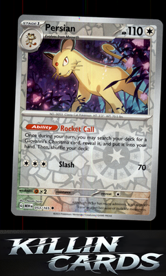 Reverse Holofoil Persian 053/165 Pokemon Uncommon SV: Scarlet & Violet 151 Card