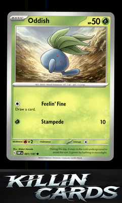 Oddish 001/197 Pokemon Common SV03: Obsidian Flames Card NM
