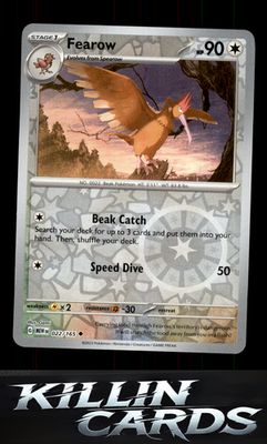 Reverse Holofoil Fearow 022/165 Pokemon Uncommon SV: Scarlet & Violet 151 Card N