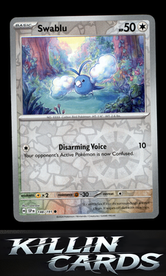 Reverse Holofoil Swablu 148/191 Pokemon Common SV08: Surging Sparks Card NM