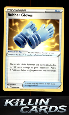 Rubber Gloves 156/203 Pokemon Uncommon SWSH07: Evolving Skies Card NM