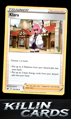 Klara 145/198 Pokemon Uncommon SWSH06: Chilling Reign Card NM