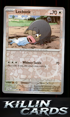 Reverse Holofoil Lechonk - 071/091 071/091 Pokemon Common SV: Paldean Fates Card
