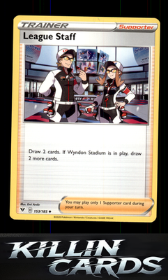 League Staff 153/185 Pokemon Uncommon SWSH04: Vivid Voltage Card NM
