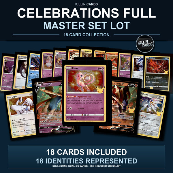 Pokemon TCG Celebrations Partial Master Set Lot 18 Cards Master Set Collection