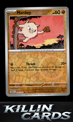 Reverse Holofoil Mankey 056/165 Pokemon Common SV: Scarlet & Violet 151 Card NM