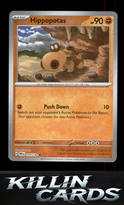 Reverse Holofoil Hippopotas 105/182 Pokemon Common SV10: Destined Rivals Card NM