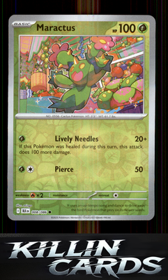 Reverse Holofoil Maractus 008/086 Pokemon Common SV: Black Bolt Card NM
