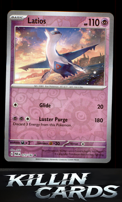 Reverse Holofoil Latios 073/182 Pokemon Rare SV04: Paradox Rift Card NM