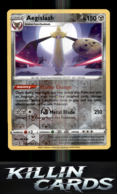 Reverse Holofoil Aegislash (107) 107/163 Pokemon Holo Rare SWSH05: Battle Styles