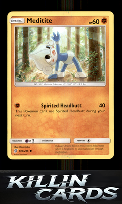 Meditite 109/236 Pokemon Common SM - Unified Minds Card NM