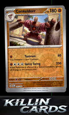 Reverse Holofoil Conkeldurr 105/167 Pokemon Uncommon SV06: Twilight Masquerade C