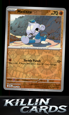 Reverse Holofoil Meditite 099/182 Pokemon Common SV10: Destined Rivals Card NM
