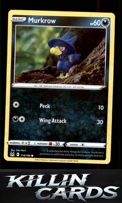 Murkrow 114/196 Pokemon Common SWSH11: Lost Origin Card NM