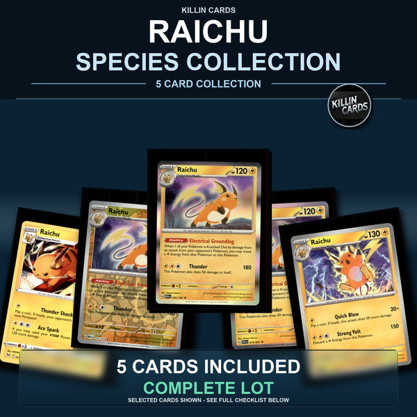 Pokemon TCG Raichu Species Collection 5 Different Cards