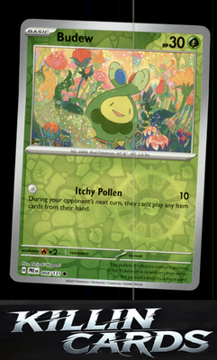 Reverse Holofoil Budew 004/131 Pokemon Common SV: Prismatic Evolutions Card NM