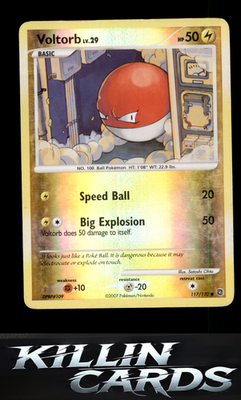 Reverse Holofoil Voltorb 117/132 Pokemon Common Secret Wonders Card LP