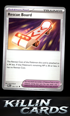 Rescue Board 126/131 Pokemon Uncommon SV: Prismatic Evolutions Card NM