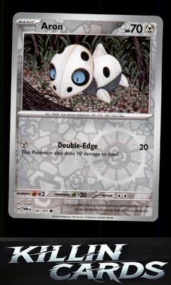 Reverse Holofoil Aron 120/167 Pokemon Common SV06: Twilight Masquerade Card LP