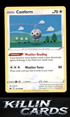 Castform 121/198 Pokemon Common SWSH06: Chilling Reign Card NM