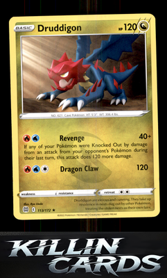 Druddigon 113/172 Pokemon Rare SWSH09: Brilliant Stars Card NM