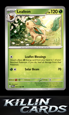 Leafeon 011/167 Pokemon Uncommon SV06: Twilight Masquerade Card NM
