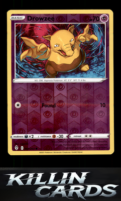 Reverse Holofoil Drowzee 061/203 Pokemon Common SWSH07: Evolving Skies Card NM