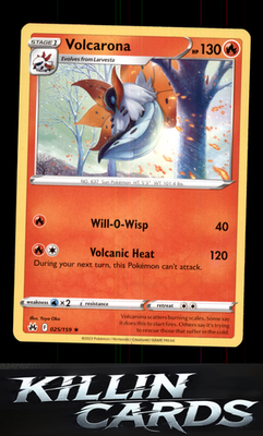 Volcarona 025/159 Pokemon Rare SWSH: Crown Zenith Card LP