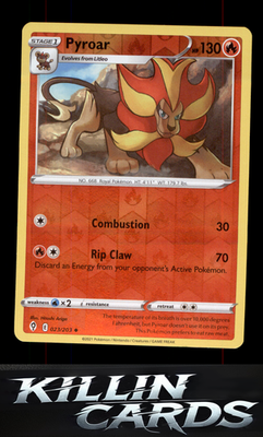 Reverse Holofoil Pyroar 023/203 Pokemon Uncommon SWSH07: Evolving Skies Card NM
